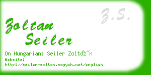 zoltan seiler business card